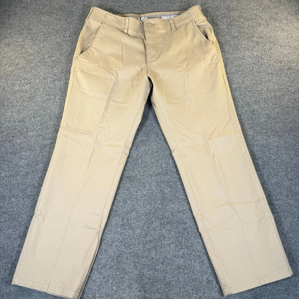 Lee Mens Regular Straight Fit Chino Pants Khaki Tan 34x29 4161004 #4051